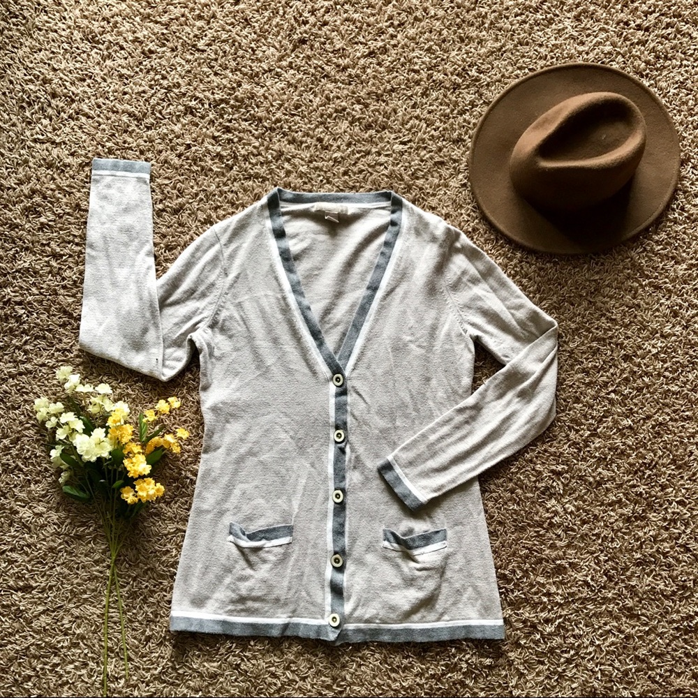Banana Republic Piped Button Up Cardigan